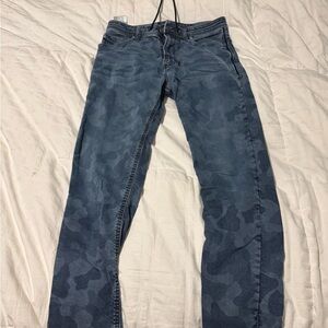 Diesel Men's Dark Blue Camouflage Skinny Jeans